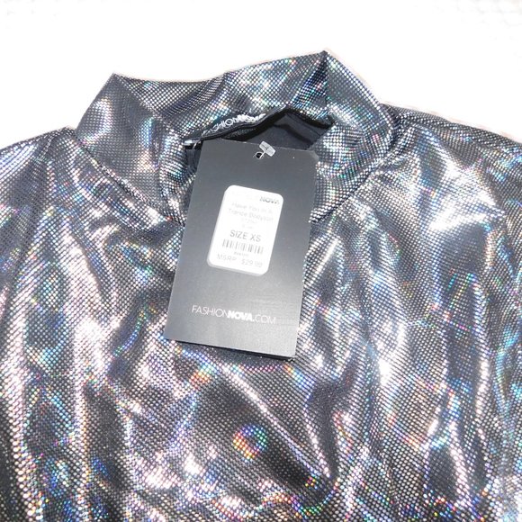 FASHION NOVA Seductive Iridescent Bodysuit New XS - Picture 2 of 9